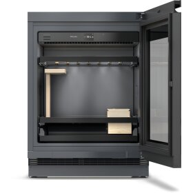 Miele KWTUS 7055 F Unterbau-Weintemperierschrank 82-88cm Nischenhöhe 12519500, Obsidianschwarz Glas