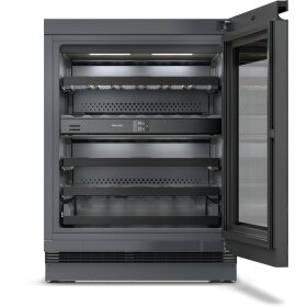 Miele KWTUS 7074 F Unterbau-Weintemperierschrank 82-88cm Nischenhöhe 12519510, Obsidianschwarz Glas