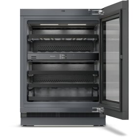 Miele KWTUS 7096 E Unterbau-Weintemperierschrank 82-88cm Nischenhöhe 12519560, Obsidianschwarz Glas