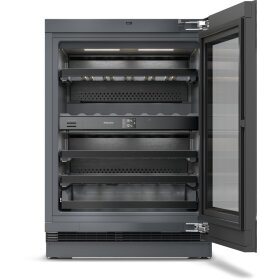 Miele KWTUS 7196 E Unterbau-Weintemperierschrank 86-92cm Nischenhöhe 12519660, Obsidianschwarz Glas