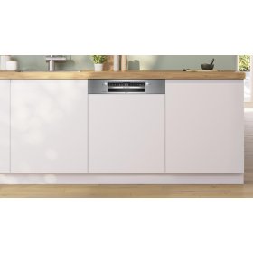 Bosch SMI4HBS07E, Serie 4, Teilintegrierter Geschirrspüler, 60 cm, Gebürsteter Stahl