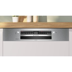Bosch SMI4HBS07E, Serie 4, Teilintegrierter Geschirrspüler, 60 cm, Gebürsteter Stahl