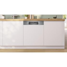Bosch SMI4HTS14E, Serie 4, Teilintegrierter Geschirrspüler, 60 cm, Gebürsteter Stahl