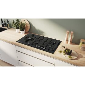 Bosch PRS9A6H40, Serie 8, Gaskochfeld, 90 cm, Hartglas, Schwarz