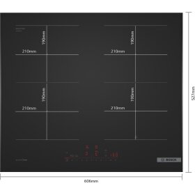 Bosch PVQ69BHC1E, Serie 6, Induktionskochfeld, 60 cm, Mattschwarz, Mit Rahmen aufliegend