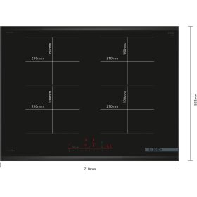 Bosch PVQ795HC1E, Serie 6, Induktionskochfeld, 70 cm, Mit Rahmen aufliegend