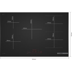 Bosch PVW89BHC1E, Serie 6, Induktionskochfeld, 80 cm, Mattschwarz, Mit Rahmen aufliegend
