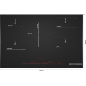 Bosch PXV89BDV1E, Serie 8, Induktionskochfeld, 80 cm, Mattschwarz, Mit Rahmen aufliegend