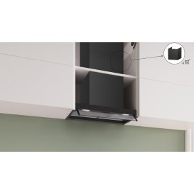 Bosch DBB65CC60, Serie 4, Integrierte Designhaube, 60 cm, Klarglas, Mattschwarz