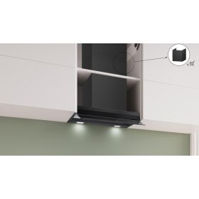 Bosch DBB67DP60, Serie 6, Integrierte Designhaube, 60 cm, Klarglas schwarz bedruckt, Mattschwarz