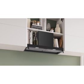 Bosch DBB85CC60, Serie 4, Integrierte Designhaube, 80 cm, Klarglas, Mattschwarz
