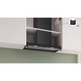 Bosch DBB85CC60, Serie 4, Integrierte Designhaube, 80 cm, Klarglas, Mattschwarz