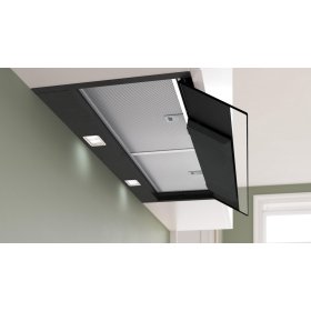 Bosch DBB97DP60, Serie 6, Integrierte Designhaube, 90 cm, Klarglas schwarz bedruckt, Mattschwarz