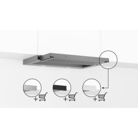Bosch DFL064W54, Serie 2, Flachschirmhaube, 60 cm, Silber, metallisch