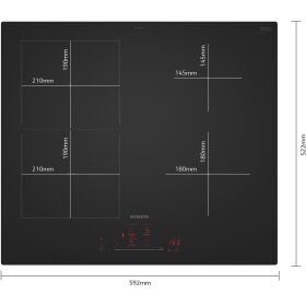 Siemens ED61AHSC1E, iQ500, Induktionskochfeld, 60 cm, Mattschwarz, Rahmenlos aufliegend