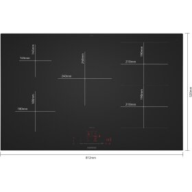 Siemens ED87BHWC1E, iQ500, Induktionskochfeld, 80 cm, Mattschwarz, Mit Rahmen aufliegend