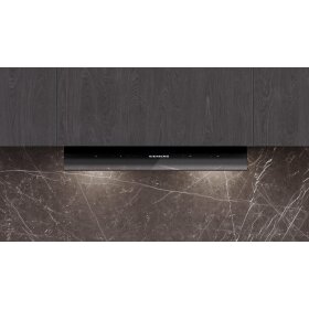 Siemens LJ67BDP60, iQ500, Integrierte Designhaube, 60 cm, Klarglas schwarz bedruckt, Mattschwarz
