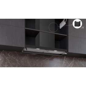 Siemens LJ95BCC60, iQ300, Integrierte Designhaube, 90 cm, Klarglas, Mattschwarz