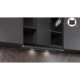 Siemens LJ97BDP60, iQ500, Integrierte Designhaube, 90 cm, Klarglas schwarz bedruckt, Mattschwarz