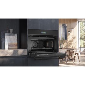 Siemens CM924G1B1, iQ700, Einbau-Kompaktbackofen mit Mikrowellenfunktion, 60 x 45 cm, Schwarz, Edelstahl