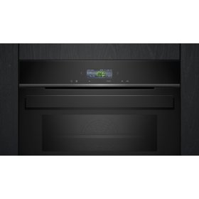Siemens CM924G1B1, iQ700, Einbau-Kompaktbackofen mit Mikrowellenfunktion, 60 x 45 cm, Schwarz, Edelstahl