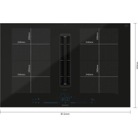 Siemens EX870NX68E, iQ700, Kochfeld mit Dunstabzug (Induktion), 80 cm, Mit Rahmen aufliegend