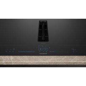 Siemens EX87BNX68E, iQ700, Kochfeld mit Dunstabzug (Induktion), 80 cm, Mattschwarz, Mit Rahmen aufliegend