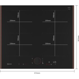 Neff T66YYY4B0, N 90, Induktionskochfeld, 60 cm, Mattschwarz, Flex Design