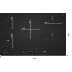 Neff T68PYV4B0, N 90, Induktionskochfeld, 80 cm, Mattschwarz, flächenbündig (integriert)