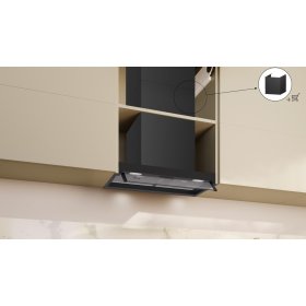 Neff D65XCC2S0, N 50, Integrierte Designhaube, 60 cm, Klarglas, Mattschwarz