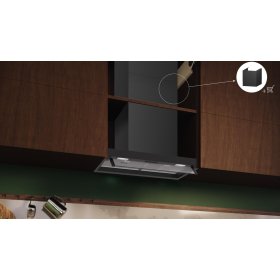 Neff D65XCC2S5, N 50, Integrierte Designhaube, 60 cm, Klarglas, Mattschwarz