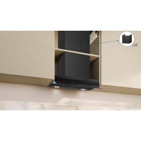 Neff D67XDP2S0, N 70, Integrierte Designhaube, 60 cm, Klarglas schwarz bedruckt, Mattschwarz