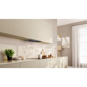 Neff D67XDP2S0, N 70, Integrierte Designhaube, 60 cm, Klarglas schwarz bedruckt, Mattschwarz