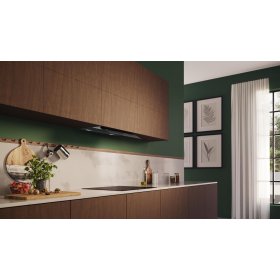 Neff D67XDP2S5, N 70, Integrierte Designhaube, 60 cm, Klarglas schwarz bedruckt, Mattschwarz