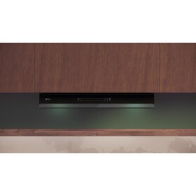Neff D67XDP2S5, N 70, Integrierte Designhaube, 60 cm, Klarglas schwarz bedruckt, Mattschwarz