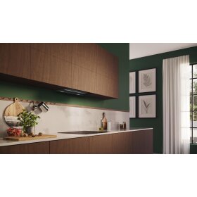 Neff D69XET2S5, N 90, Integrierte Designhaube, 60 cm, Klarglas schwarz bedruckt, Mattschwarz