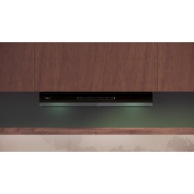 Neff D69XET2S5, N 90, Integrierte Designhaube, 60 cm, Klarglas schwarz bedruckt, Mattschwarz