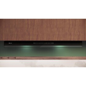 Neff D99XET2S5, N 90, Integrierte Designhaube, 90 cm, Klarglas schwarz bedruckt, Mattschwarz