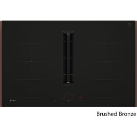 Neff V68YHL4B0, N 70, Induktionskochfeld mit Dunstabzug, 80 cm, Mattschwarz, Flex Design