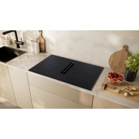 Neff V68YHL4B0, N 70, Induktionskochfeld mit Dunstabzug, 80 cm, Mattschwarz, Flex Design