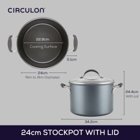 Circulon A1 Kochtopf 24 cm, 7,6 Liter