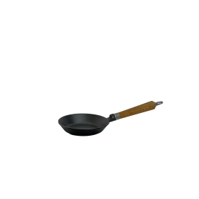 Ronneby Bruk Maestro Bratpfanne flach, Ø 18 cm, mit Eichenholzgriff