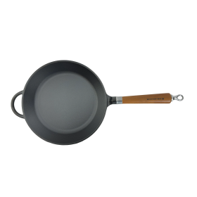 Ronneby Bruk Maestro Bratpfanne flach, Ø 28 cm, mit braunem Buchenholzgriff
