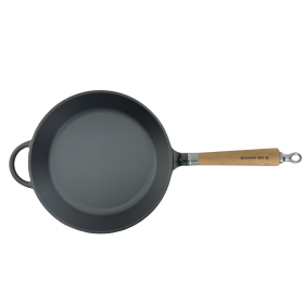 Ronneby Bruk Maestro Bratpfanne flach, Ø 28 cm, mit Eichenholzgriff