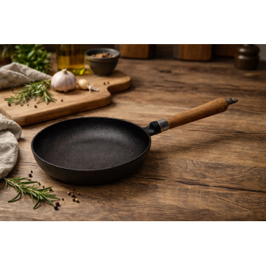 Ronneby Bruk Maestro Bratpfanne hoch, Ø 20 cm, mit Eichenholzgriff