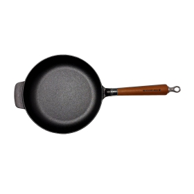Ronneby Bruk Maestro Bratpfanne hoch, Ø 25 cm, mit braunem Buchenholzgriff