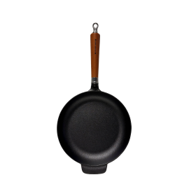 Ronneby Bruk Maestro Bratpfanne hoch, Ø 25 cm, mit braunem Buchenholzgriff