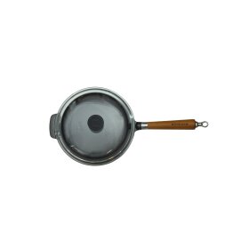 Ronneby Bruk Maestro Bratpfanne hoch, Ø 25 cm, mit Glasdeckel und braunem Buchenholzgriff
