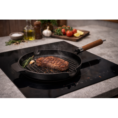 Ronneby Bruk Maestro Grillpfanne, Ø 24 cm, mit Eichenholzgriff