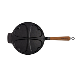 Ronneby Bruk Maestro Herzpfannkuchen-Pfanne, Ø 24 cm, mit Eichenholzgriff